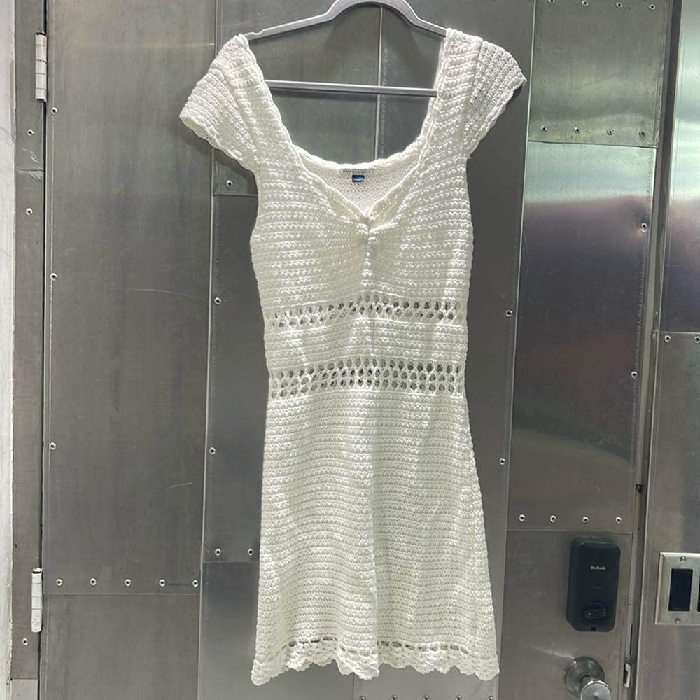 American Eagle outfitters size medium crochet stretch dress nwot white as new